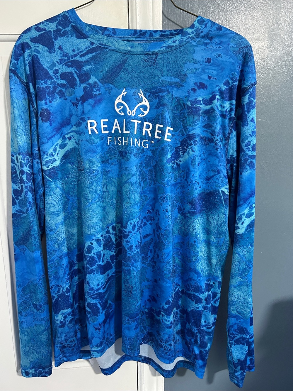 Realtree Blue Marbled Performance Fishing Shirt